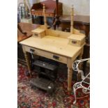 A late Victorian pine dressing table, width 91cm, depth 45cm, height 130cm
