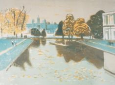 Edwin La Dell (1914-1970), lithograph, 'St John's College, Cambridge', signed in pencil, 17/75, 36 x