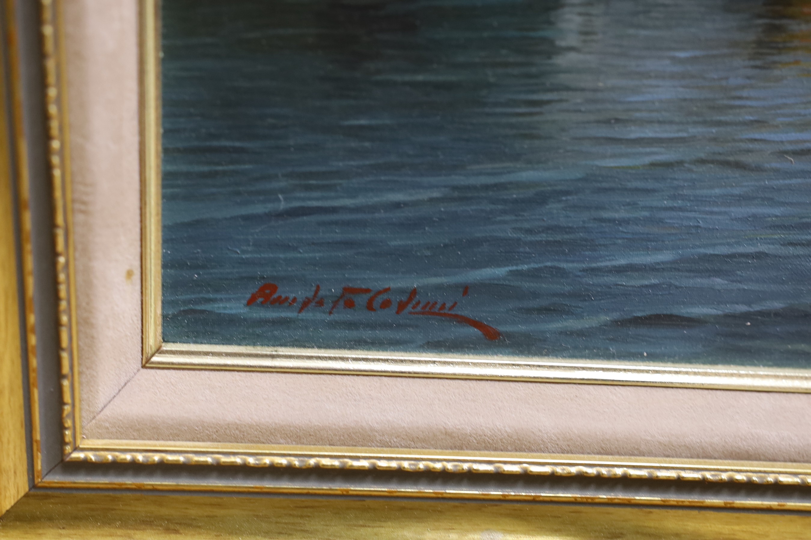 Italian School, oil on canvas, 'Ischia Casamicciola', indistinctly signed, 28 x 59cm - Image 3 of 3