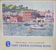 Martina Selway, lithograph, poster for 'The Post Office, Dartmouth, Devon', laid on board, 89 x