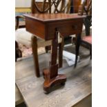 A Victorian mahogany work table, width 41cm, depth 31cm, height 72cm