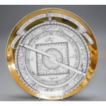 A Fornasetti ‘Astrolabio’ porcelain 1970 Christmas plate, 24cm diameter 24cm