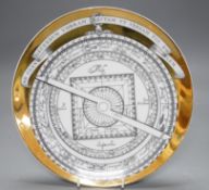 A Fornasetti ‘Astrolabio’ porcelain 1970 Christmas plate, 24cm diameter 24cm