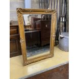 A Victorian rectangular giltwood and composition wall mirror, width 81cm, height 122cm