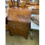 A small George III style mahogany bureau, width 61cm, depth 46cm, height 96cm