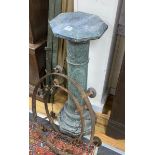 A Victorian serpentine marble pedestal, height 102cm