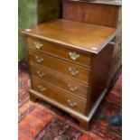 A small George III style mahogany chest of drawers, width 67cm, depth 48cm, height 79cm
