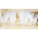 Sixteen Waterford 'Colleen' crystal glasses, tallest 13cms high