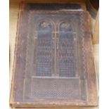 Two leather bound volumes, one painted in watercolour guest book and with Greek inscriptions