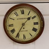 A late 19th/early 20th century Jas. Schoolbred mahogany wall dial clock