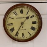 A late 19th/early 20th century Jas. Schoolbred mahogany wall dial clock