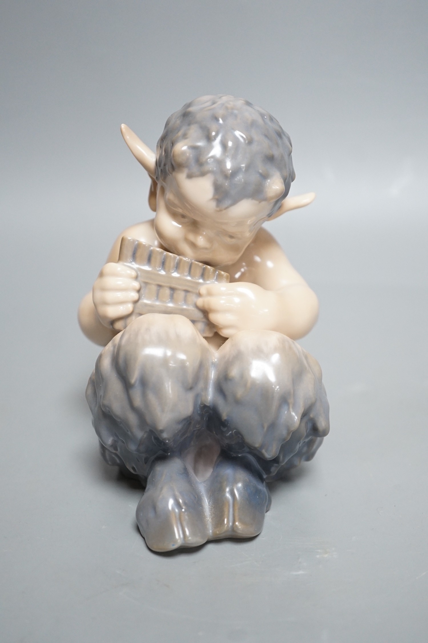 A Royal Copenhagen porcelain model of a seated faun, number 1736, 13cm tall - Image 2 of 5