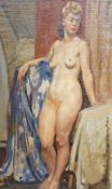 David Robert Buchanan (1912-1999), oil on canvas, Standing female nude, 73 x 45cm