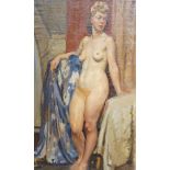 David Robert Buchanan (1912-1999), oil on canvas, Standing female nude, 73 x 45cm