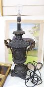 A Regency style classical metal table lamp. 50cm high
