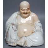 A large Chinese porcelain figure of Budai, Republic period, 25cms high