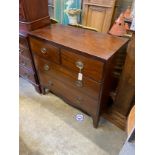 A small Regency mahogany four drawer chest, width 91cm, depth 45cm, height 91cm