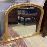 A Victorian style gilt frame overmantel mirror, width 126cm height 92cm