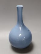 A Chinese claire du lune glazed bottle vase. 26cm tall