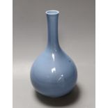 A Chinese claire du lune glazed bottle vase. 26cm tall