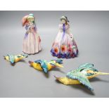 A Royal Doulton figurine: Reg No753474, Miss Demure and an Easter Day figurine: HN 2039, together