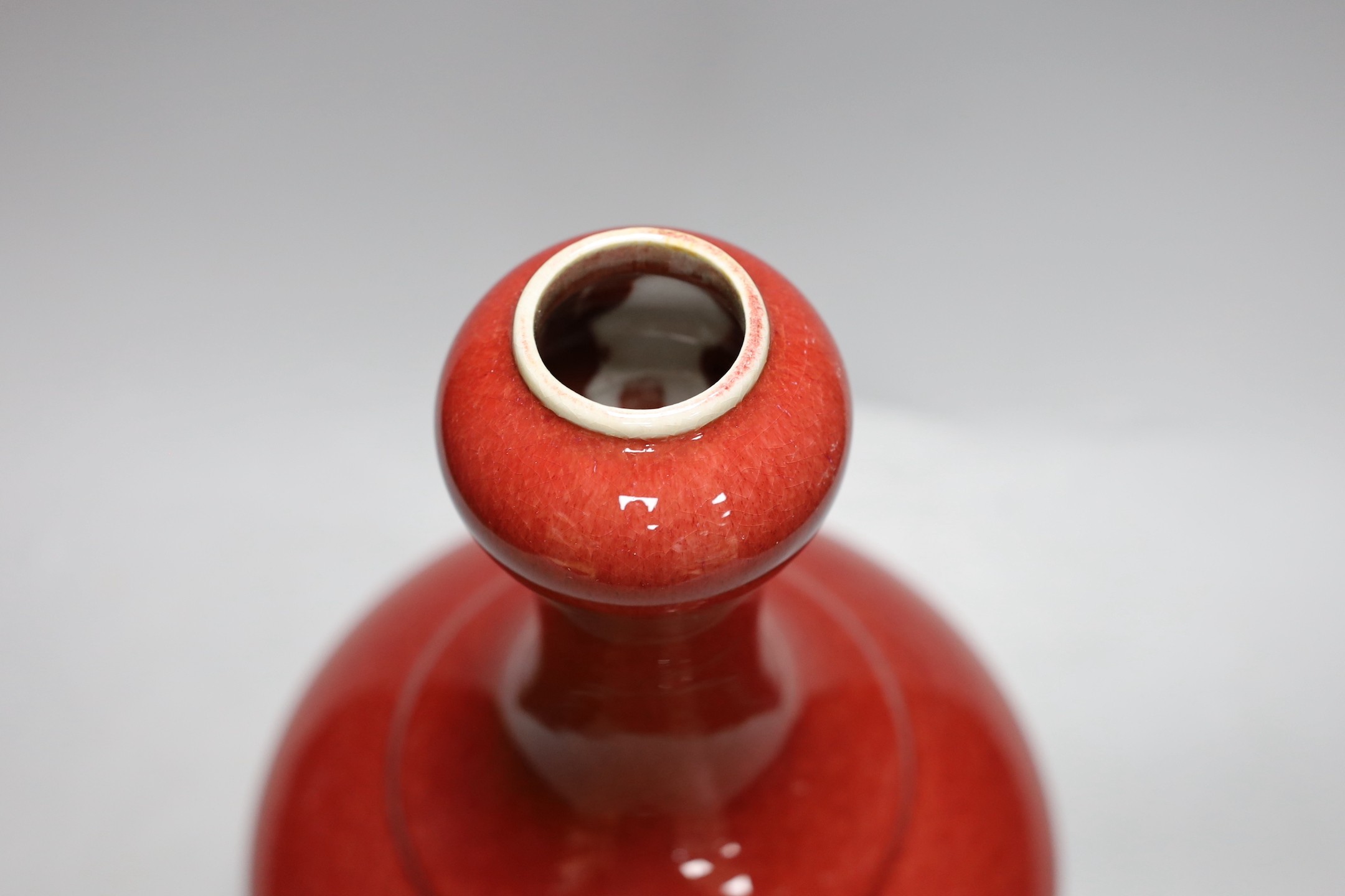 A Chinese sang-de-boeuf garlic-neck vase, 33cm - Image 3 of 8