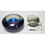 Two Murano coloured glass bowls, largest 10cm