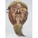 An unusual Japanese Noh mask, Edo period 17th/18th century, 30cm high including beard