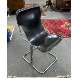 A 1970's Italian leather and chrome chair