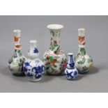 A group of Chinese miniature porcelain bottle vase, 19th/20th century and a Meissen miniature