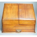 A Victorian mahogany stationary box, 35 cms high