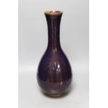 A Chinese aubergine glaze large bottle vase, 46cm