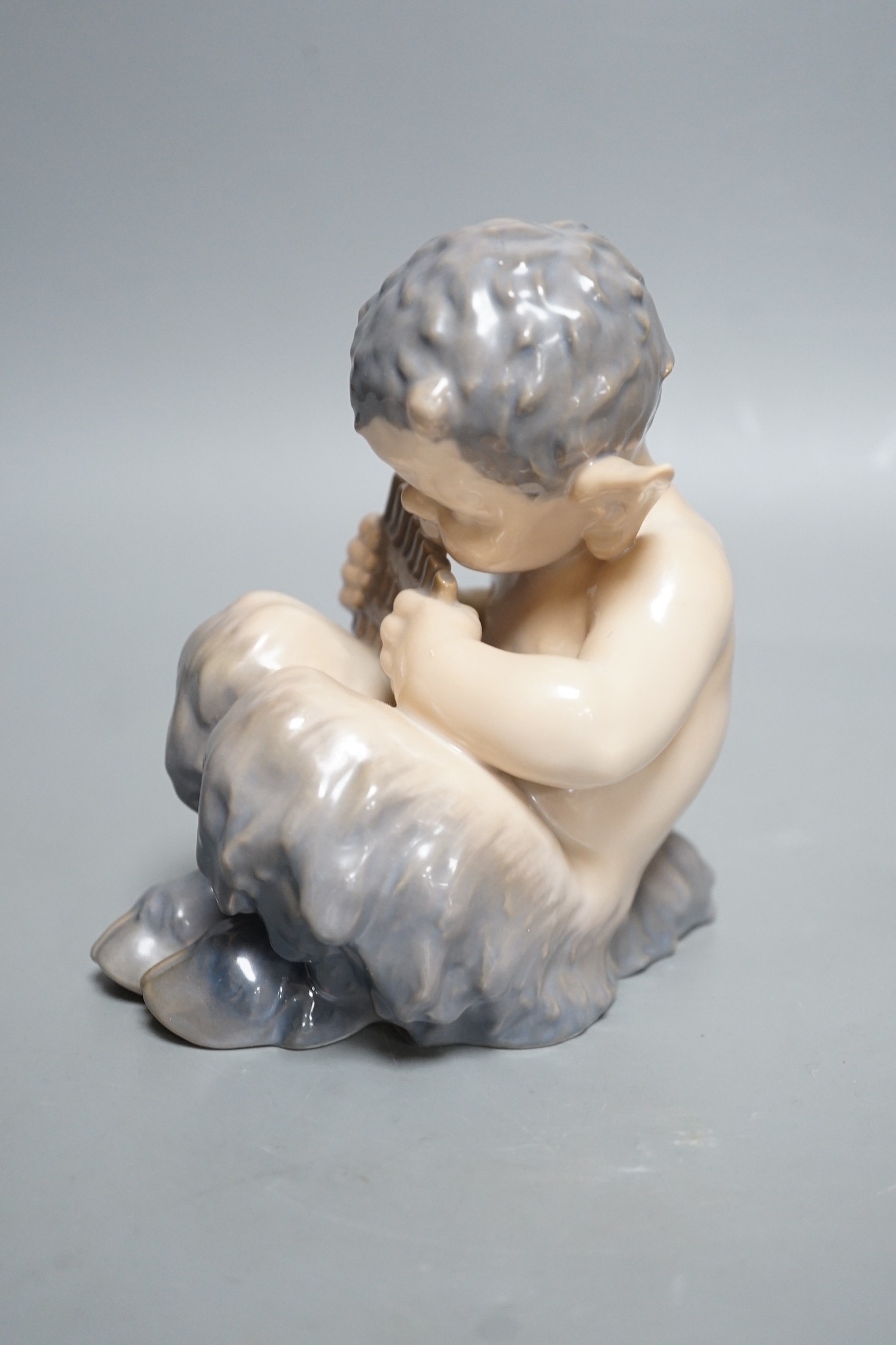 A Royal Copenhagen porcelain model of a seated faun, number 1736, 13cm tall - Image 3 of 5