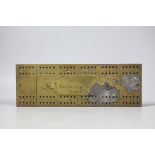Victorian brass and mahogany Cribbage board - inscribed D. Compare, The Dripping Well, Hastings,