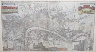 I. Marshall Publ., coloured engraving, New and Accurate Plan of the Cities London & Westminster &