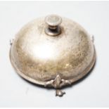 A George V silver mounted table bell, Levi & Salaman, Birmingham, 1911, diameter 86mm.