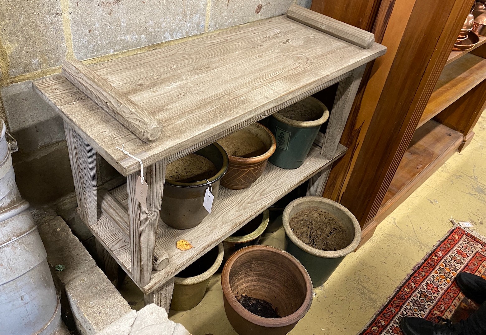 A pair of bleached oak rectangular window seats, length 101cm, depth 38cm, height 53cm