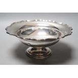 A George V silver fruit bowl, Barker Brothers, Chester, 1924, diameter 25.3cm, 15oz.