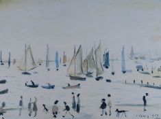 Lawrence Stephen Lowry, limited edition print, 'Yachts, 1959', blindstamped and numbered 573-850, 46