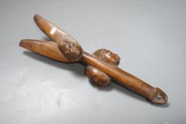 A Yoruba tribal hardwood carving, 32.5cm