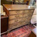 A George III mahogany chest of drawers, width 136cm, depth 56cm, height 100cm