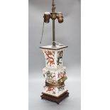 A Chinese porcelain ‘dragon’ vase lamp, Total height including fittings 65 cm