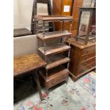 A Regency provincial pine five tier graduated whatnot, width 54cm, depth 34cm, height 139cm