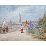 James Aumonier (1832-1911), watercolour, 'Overlooking Venice lagoon', signed, 15 x 19cm