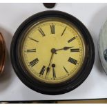 A Victorian circular dialled wall timepiece, 26cm diameter