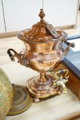 A Victorian copper samovar, 46 cm high