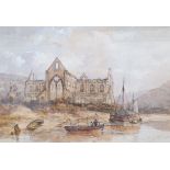 Richard Henry Nibbs (1816-1893), watercolour, Tintern Abbey, signed, 34 x 50cm