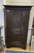 A 17th century and later oak two door cupboard, width 104cm, depth 54cm, height 177cm