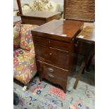 A George III mahogany enclosed washstand, altered, width 44cm, depth 53cm, height 84cm