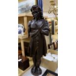 An early 18th century French figurative carving, 84cm high